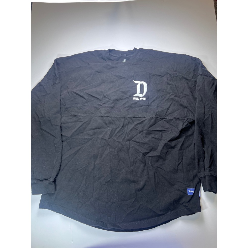 Disney Spirit Jersey Long Sleeve Shirt Unisex XL Black Disneyland Resort Puff